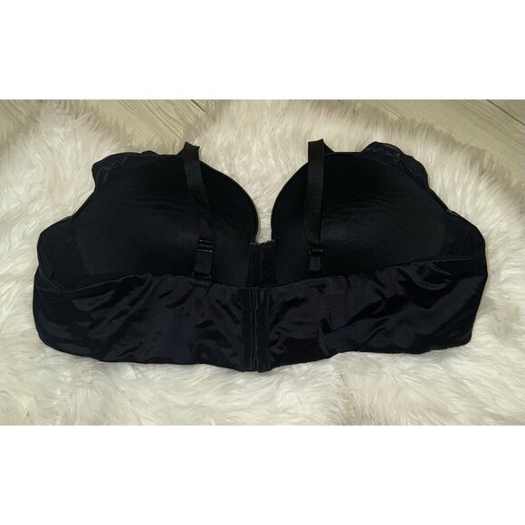 Torrid Curve Bombshell Everyday Boost Shine Straight Back Bra UW Womens 44D Blk - Picture 5 of 7